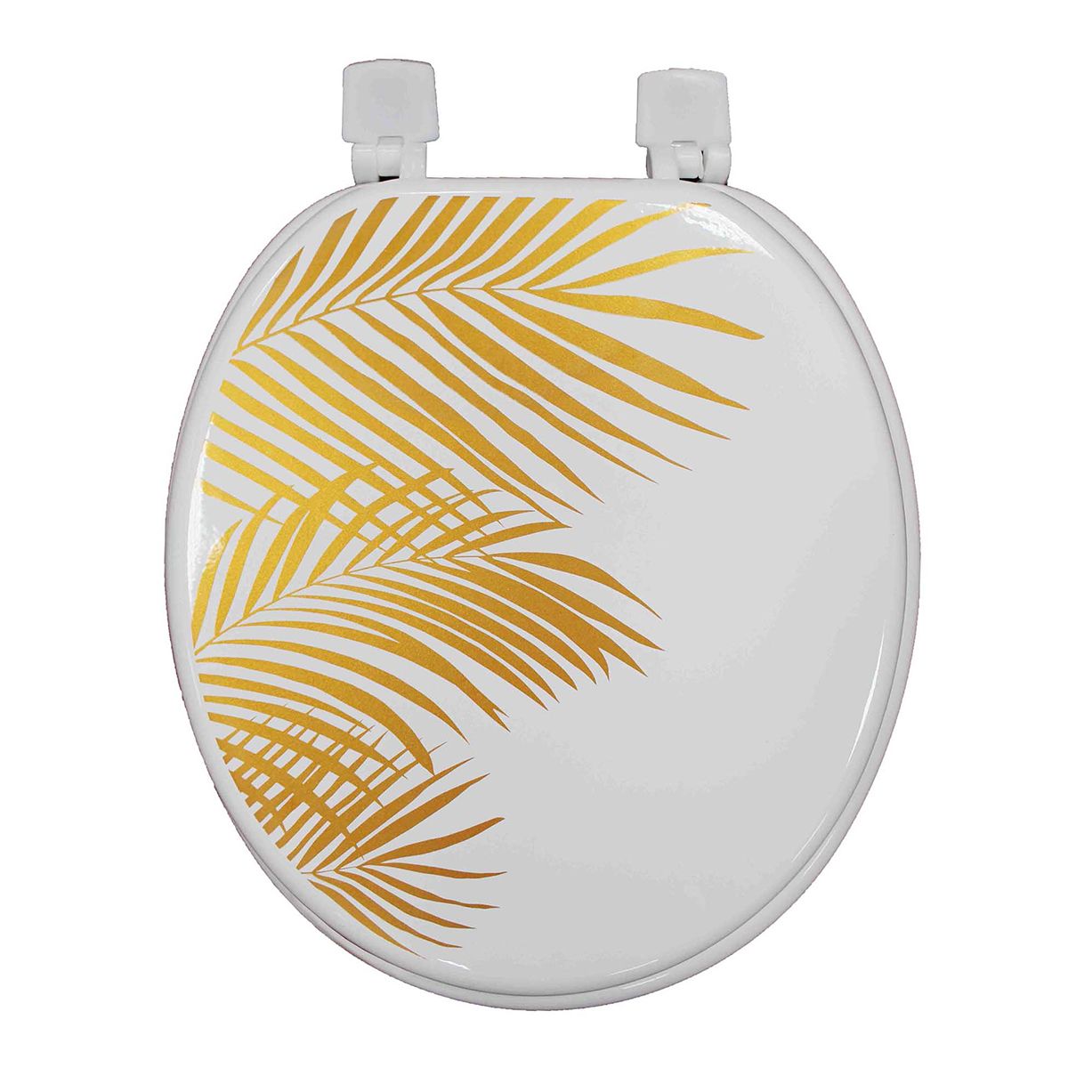Abattant wc aux feuilles dor es Blanc 37 x 47 cm Bois