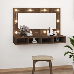 Elettra Black Coiffeuse table de maquillage noi 3 Miroirs à LED