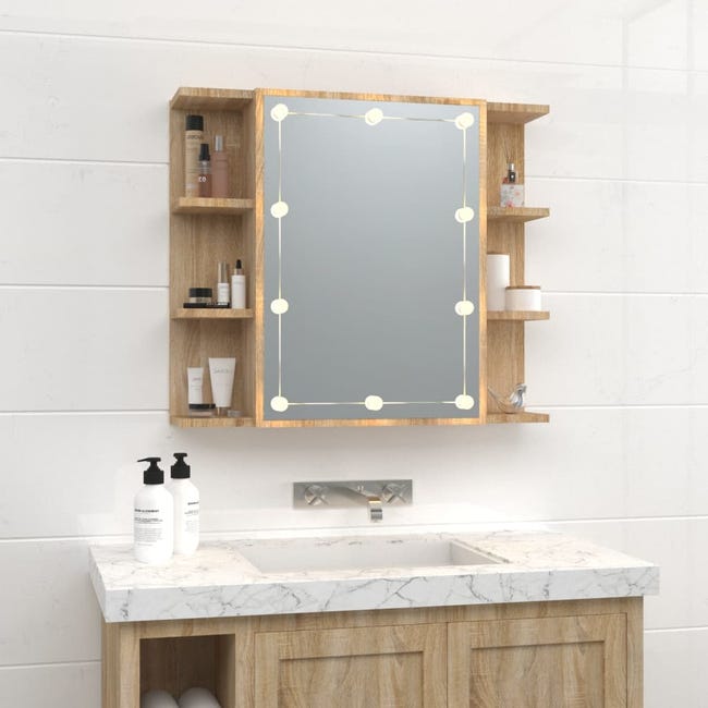vidaXL Armoire salle de bain à miroir LED Blanc 100x12x45 cm Acrylique