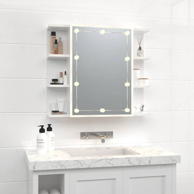 Armario de baño con luz Mia gris 80x70x11.4 cm