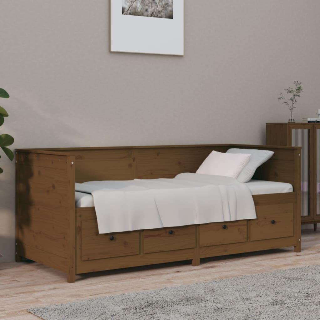VidaXL Tavolino Miele 50x50x49 Cm In Legno Massello Di Pino, Stile Salvaspazio