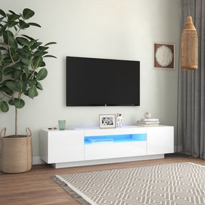 Mobile TV Moderno - Porta TV con Luci LED Rovere Sonoma 300x35x40 cm  BV897039 - BonneVie