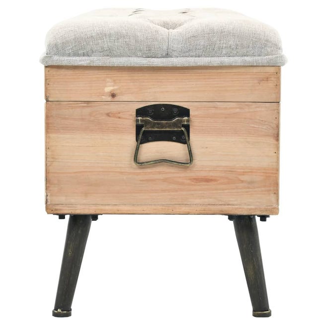 HOMCOM banco de almacenamiento baúl de almacenaje tapizado en lino con tapa  abatible y patas de