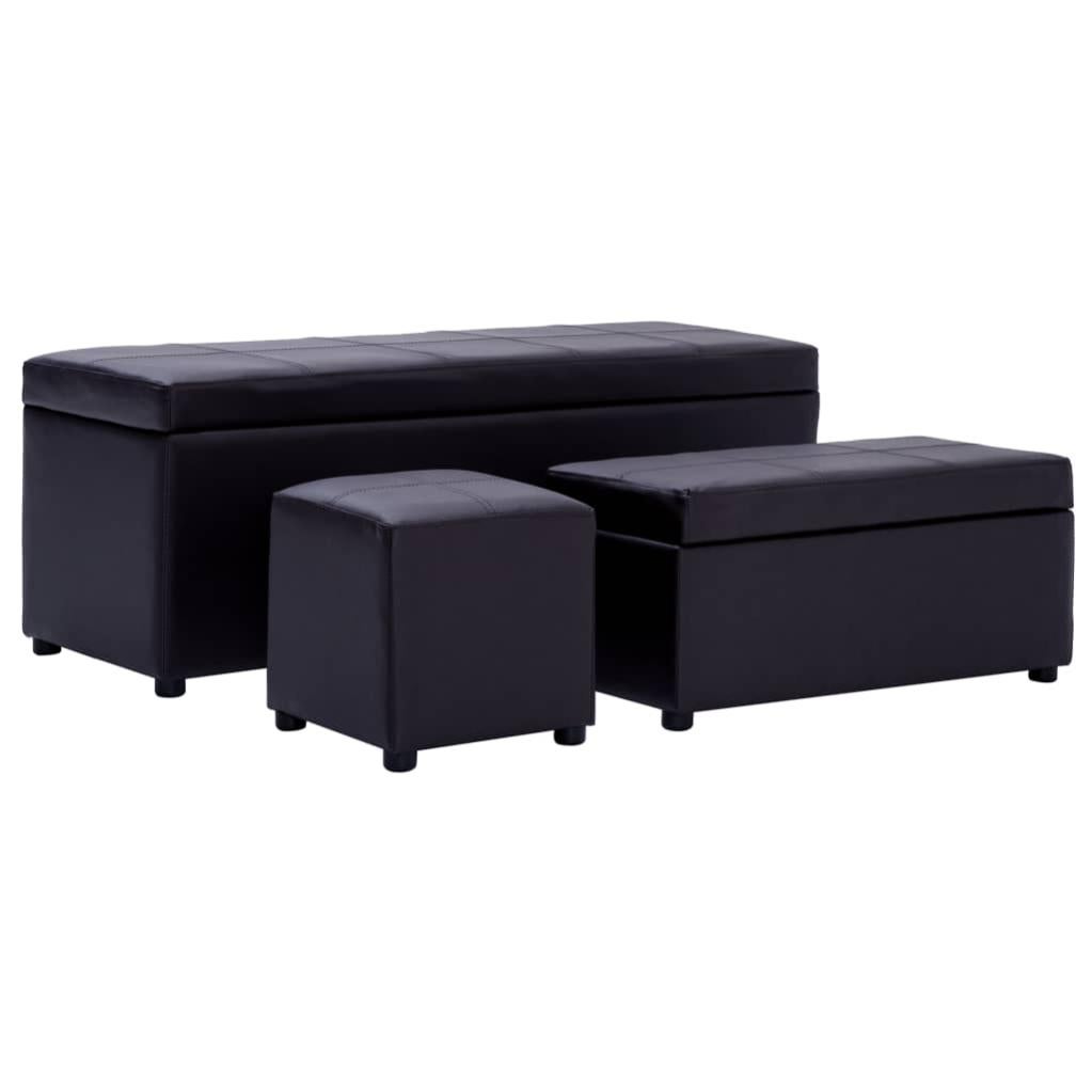 VidaXL Panca e 2 Pouf in Giunco Marrone e Nero | Leroy Merlin