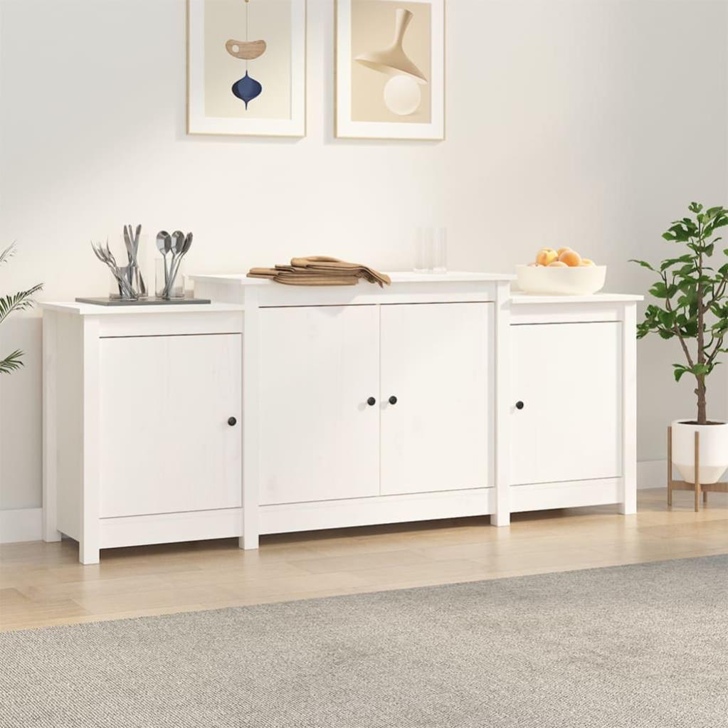 VidaXL Credenza Bianca 164x37x68 cm in Legno Massello di Pino Leroy Merlin