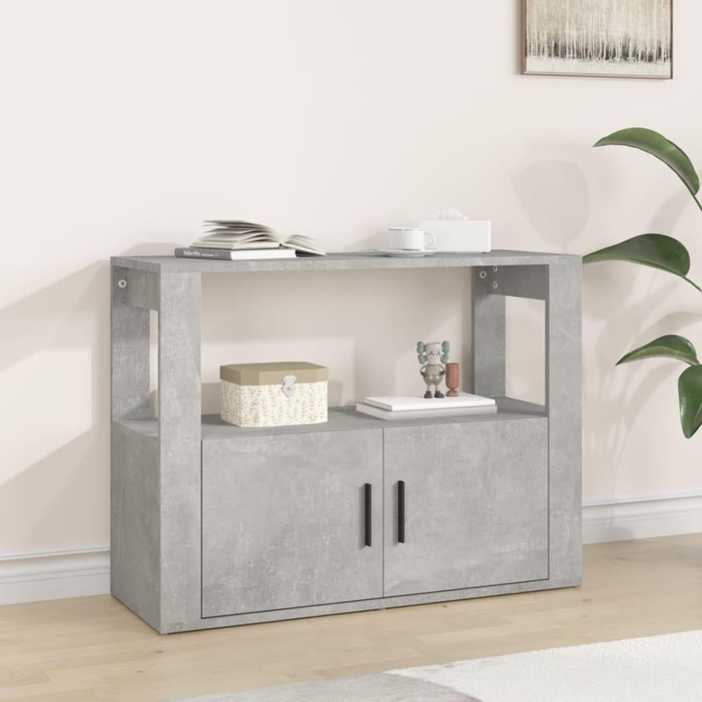 vidaXL Credenza grigio cemento 69,5x32,5x90 cm materiale legno - Credenze