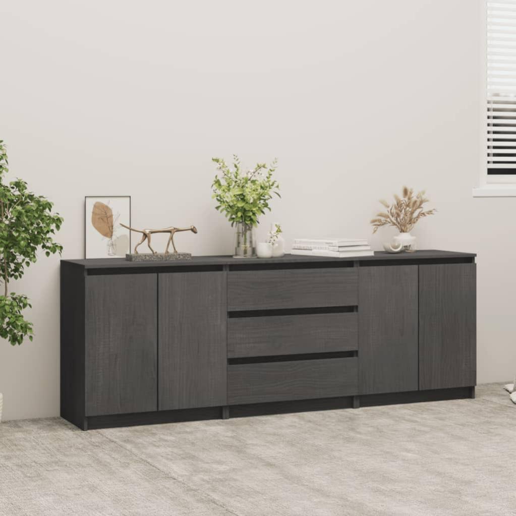 VidaXL Credenza Grigia 180x36x65 cm in Legno Massello di Pino Leroy Merlin