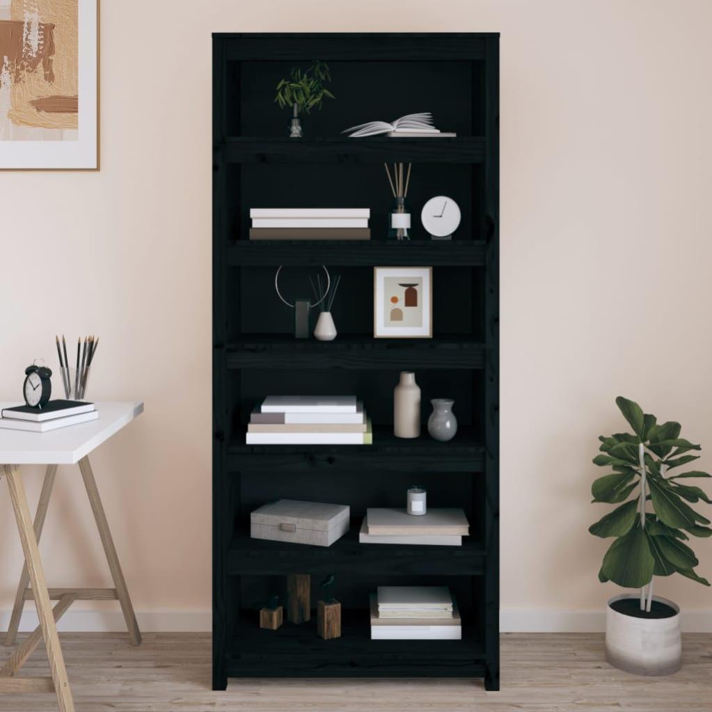 VidaXL Libreria A 3 Ripiani In Truciolato Nero - 60x30x80 Cm - Mobile Contenitore Per Libri, Piante E Oggetti Decorativi