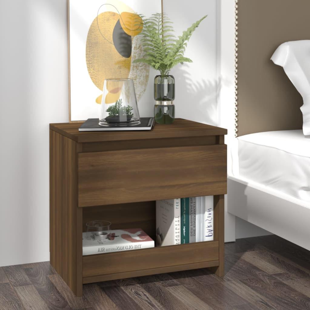 Comodino In Stile Rustico Con Cassetti 43 X 36 X 60 Cm In Legno Ingegnerizzato Color Rovere Dec033877 88862066