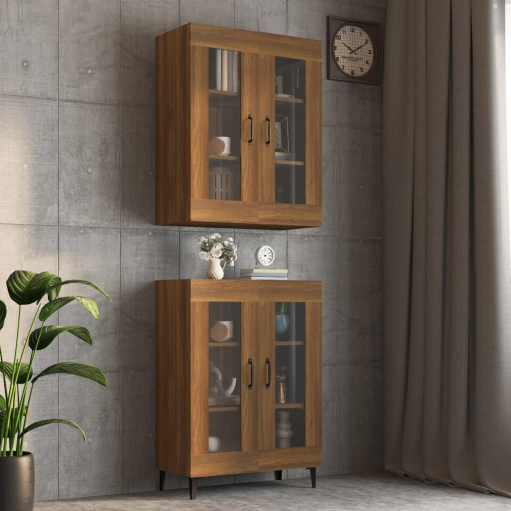Armoire murale suspendue Chêne marron 69,5x34x90 cm vidaXL Leroy Merlin