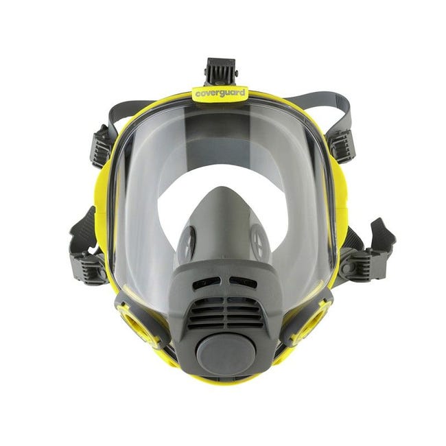 Le masque complet et le film protecteur en plastique transparent 2 masques  inversés doivent être décollés (