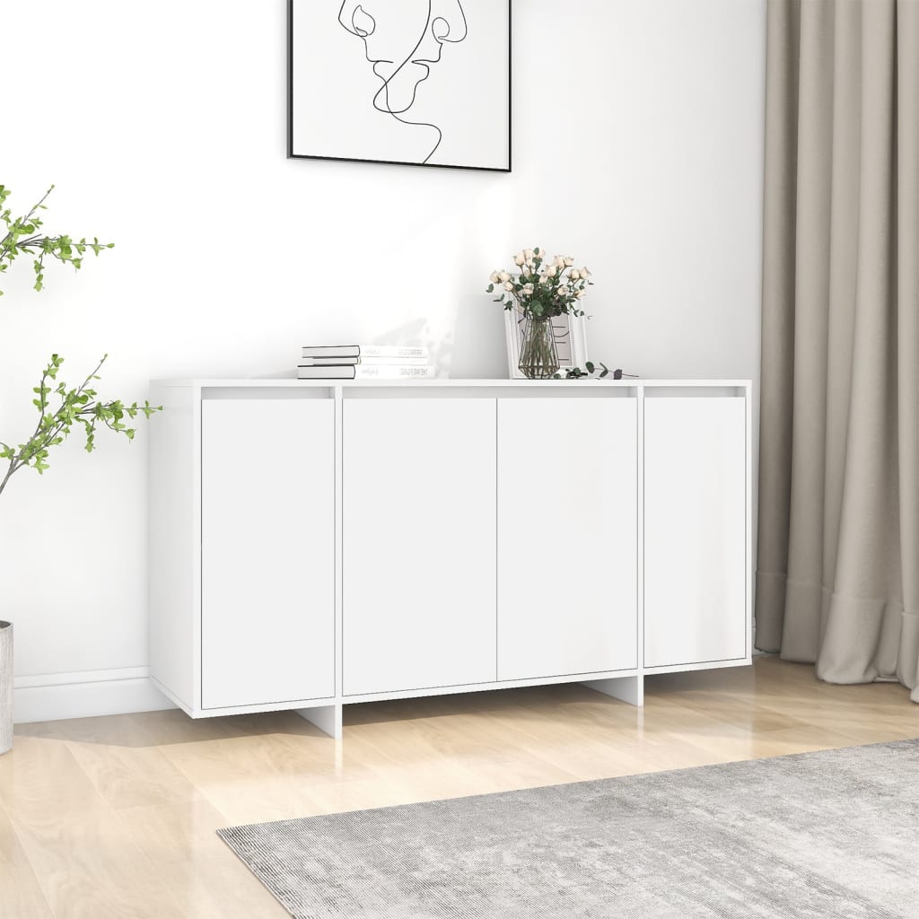 Credenza Moderna，Madia da cucina，Mobile Buffet，Armadio da Cucina Moderna  Bianca 70x41x75 cm in Legno