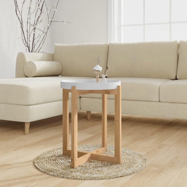 Tavolino Basso Tavolino Da Salotto Tavolino Da Divano Bianco 50x50x33,5 Cm Legno Massello Di Pino