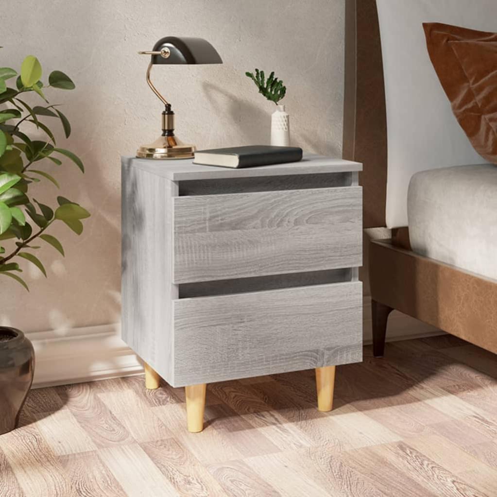 Comodino In Legno Massello Di Acacia | 40x30x50 Cm, 3 Cassetti, Finitura Marrone Lucida, Fascino Rustico