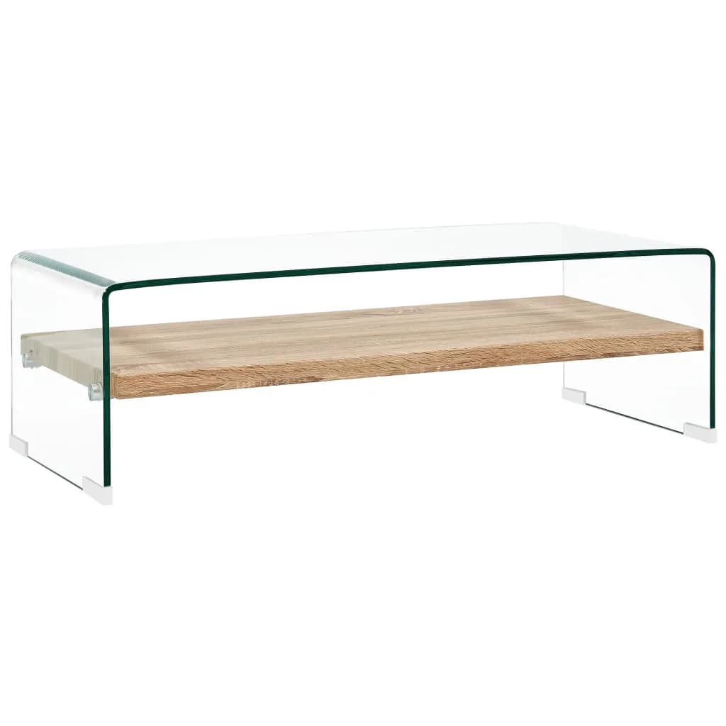 Table basse verre Claire - 120 x 60 x 35 cm - Transparent 83697