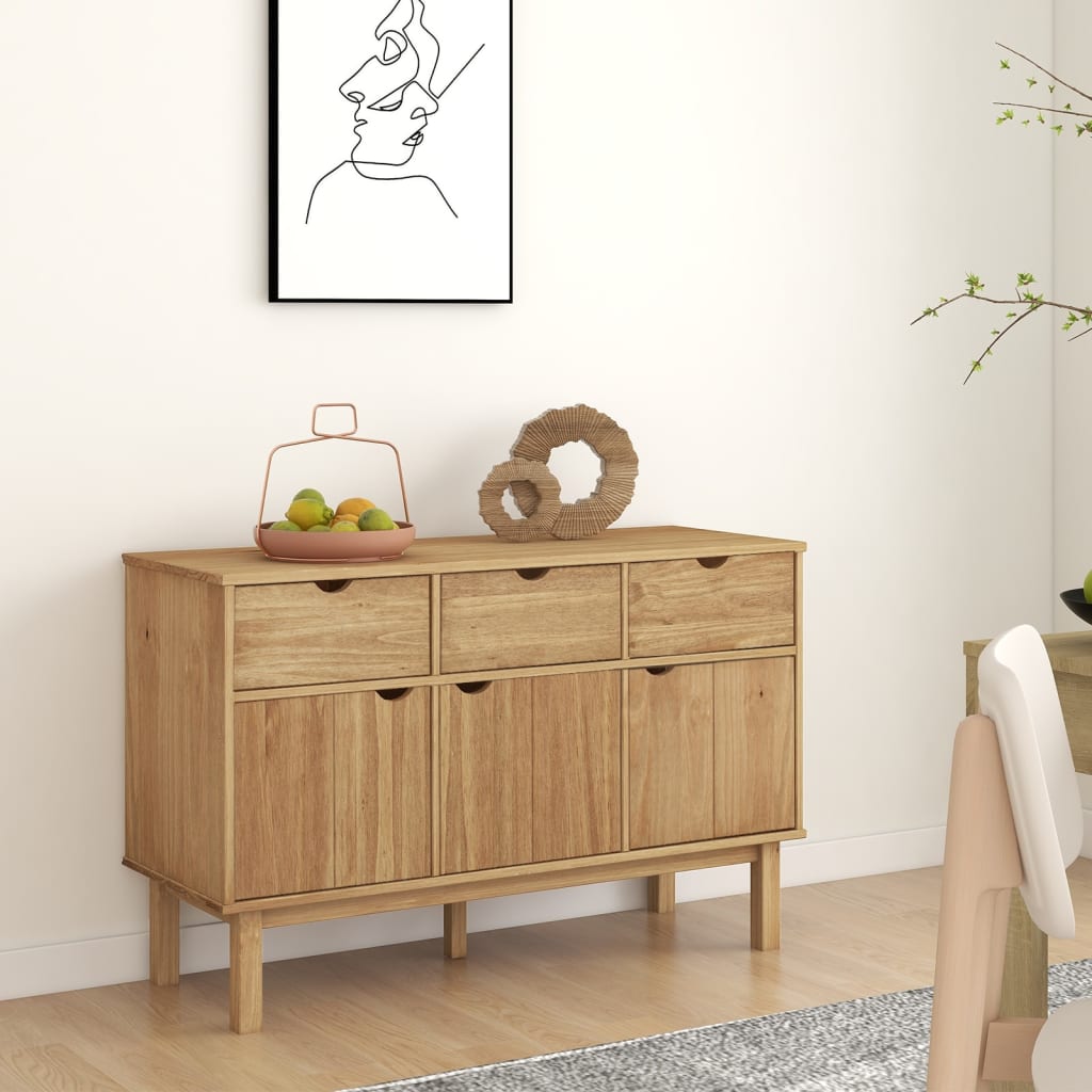 Lechnical Credenza 114x43x73,5 cm in Legno Massello di Pino  Fz,Credenza,Credenza Soggiorno Moderno,Credenza Cucina Salvaspazio,Credenze  da Pranzo