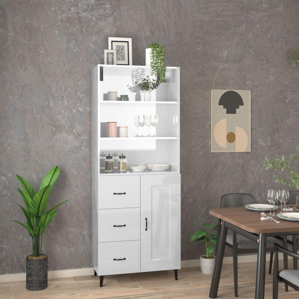 Credenza VidaXL 160x36x75 Cm - In Legno Multistrato, Bianco, Con Ante E Cassetti, Design Minimalista - Foto 11