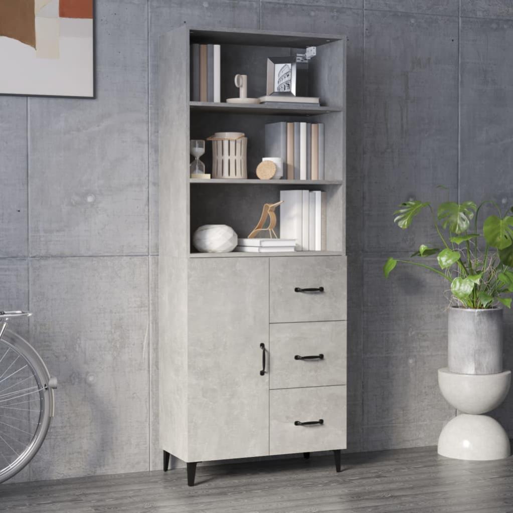 Credenza Grigio Cemento 80x30x54 cm in Legno Multistrato Credenza Grigio Cemento 80x30x54 cm in Legno Multistrato