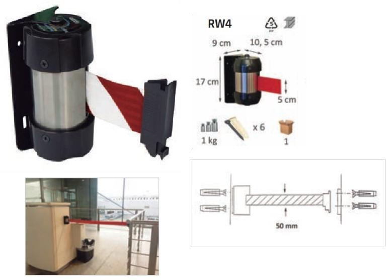 Enrollador Mural Color Cinta Rojo/Blanco Metalworks Rw40Rb En Oferta Enrollador Mural Color Cinta Rojo/Blanco Metalworks Rw40Rb