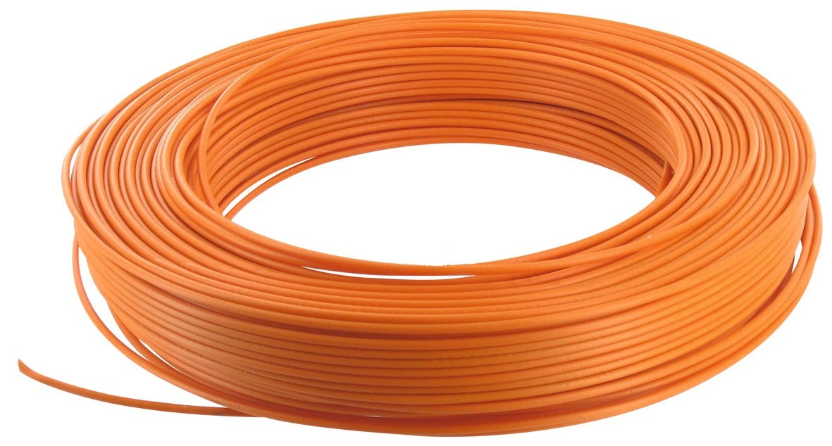 Cordon alimentation textile orange pour lampe ou récepteur petite puissance  2,5 A