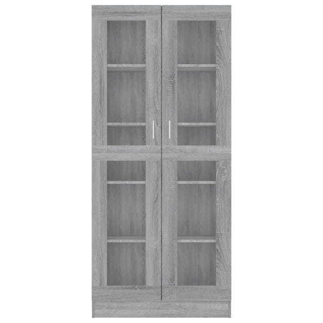 WeHome - Mobile vetrina alto 2 ante e 1 cassetto 85x193 cm in legno  bianco/noce