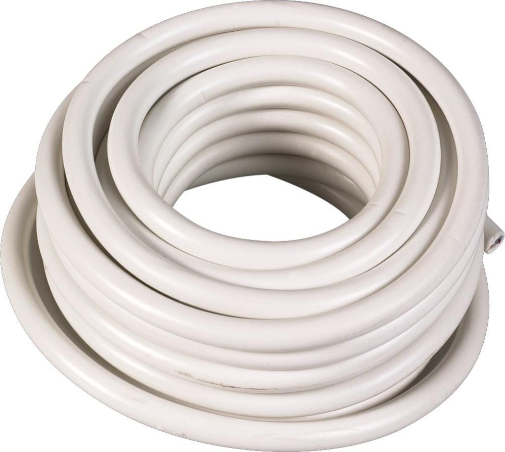 Electraline 11841 Couronne Câble H05 VV-F 3G2,5 10M Blanc - Câble Souple Électroménager