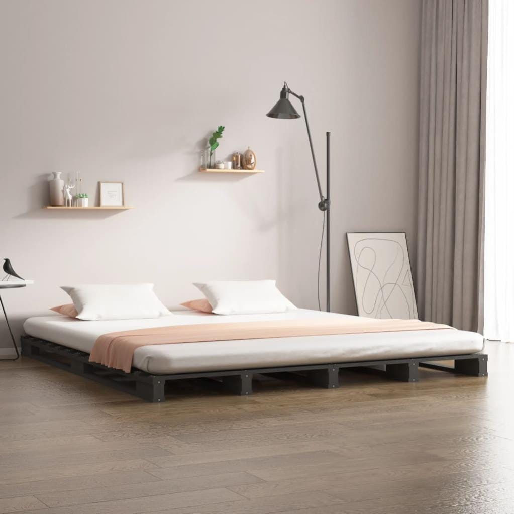 Rete per materasso 100x200 cm in legno di colore grigio VidaXL