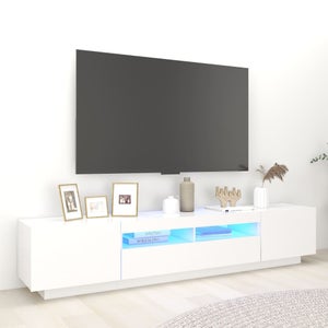 Conjunto de Móveis Tv 260X186X35cm para Televisores Até 65 Lareira Eléctrica  Branco e Preto SKRAUT HOME