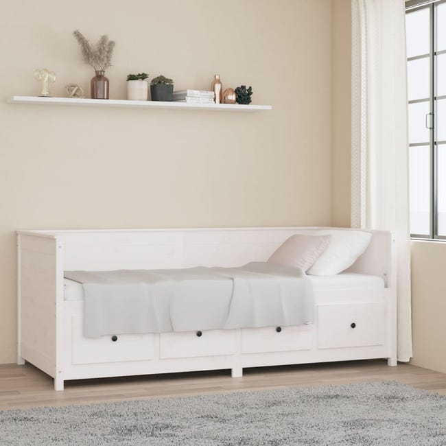 Sofá cama madera maciza de pino blanco 80x200 cm | Leroy Merlin