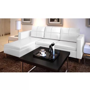 Canapé profond 3 places moderne en cuir blanc Aire de 2078 mm avec