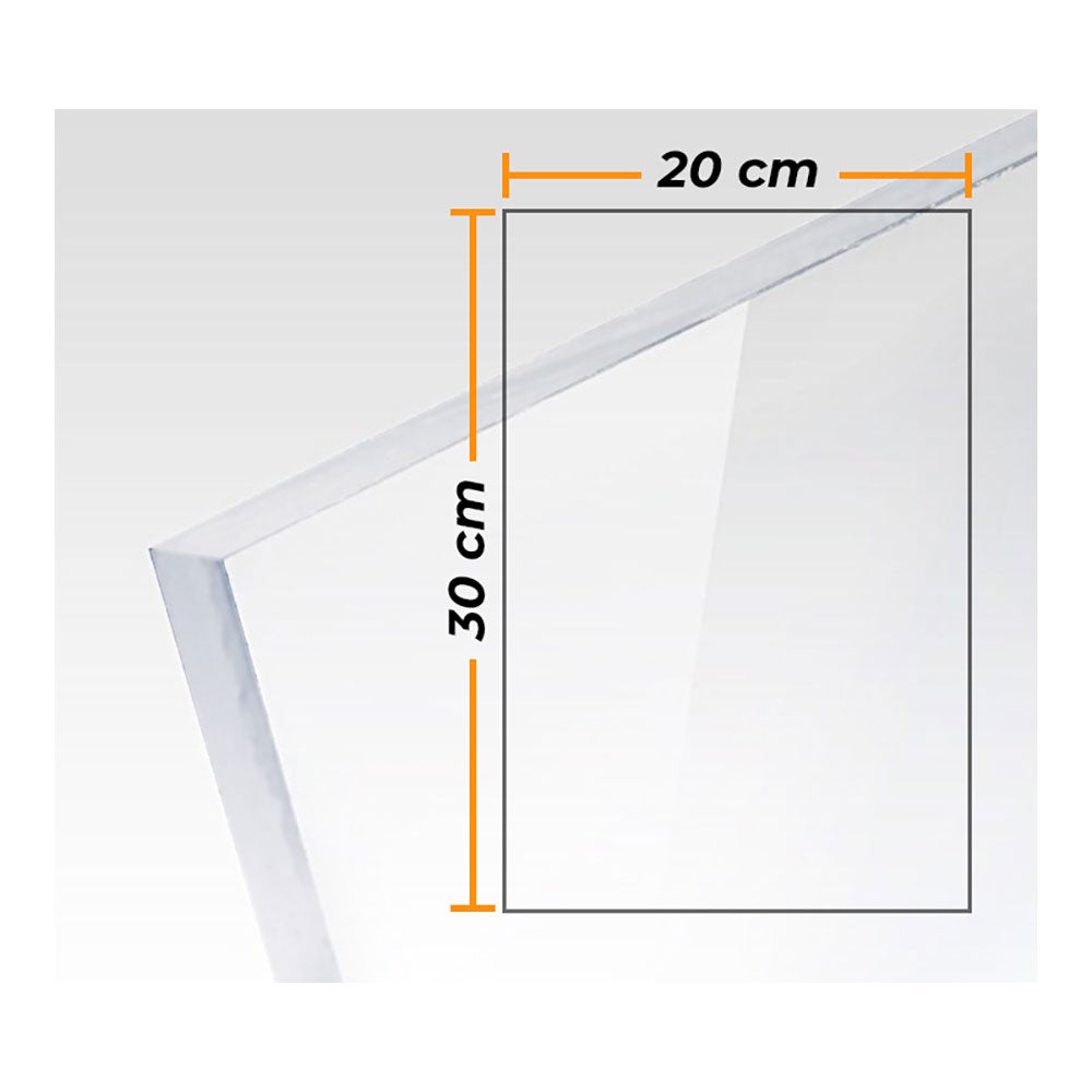 Placa metacrilato transparente colada 3mm- 20x30cm.