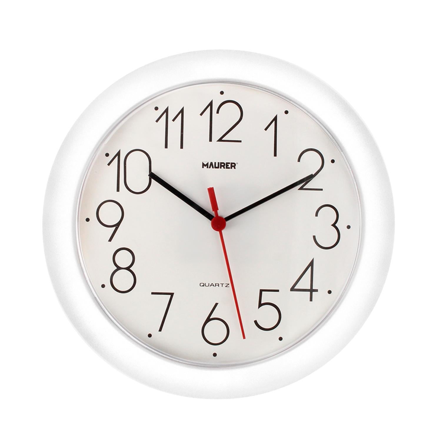 Orologio Da Parete Rotondo In Alluminio E Vetro - Diametro 22,3 Cm, Funziona A Batteria, Design Essenziale