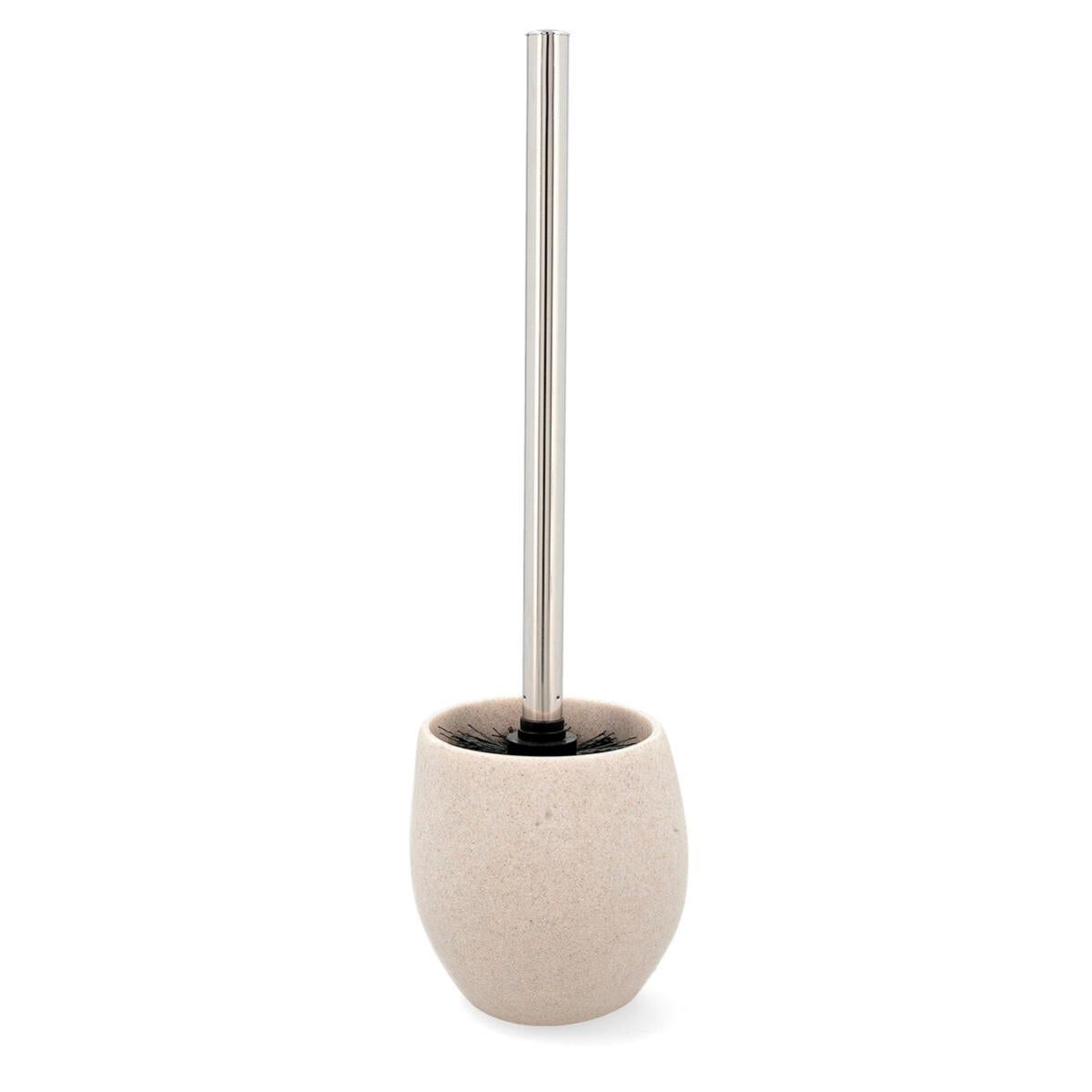 Set Scopino E Supporto Per WC Superio: Design A Costine, Colore Tortora, Plastica Resistente E Robusta, Accessorio Bagno - 4