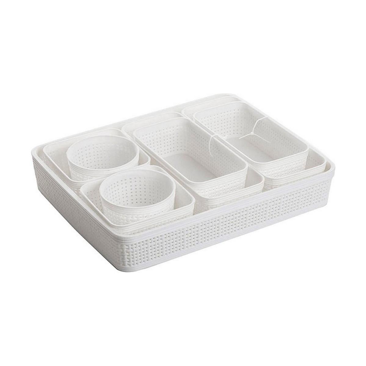 Acrilico Nero Scatole con Legno Coperchio Set Di 4 Scrivania Organiser