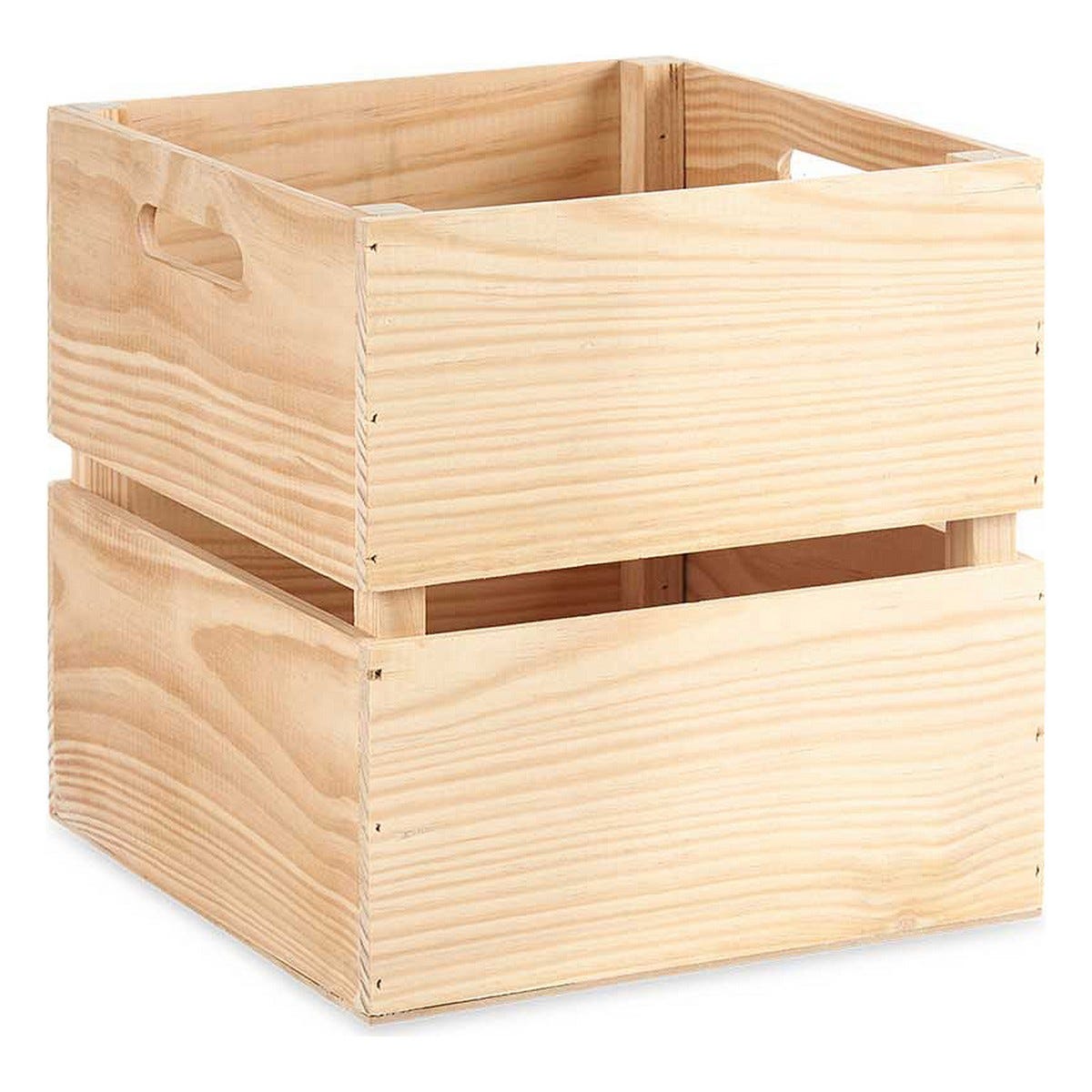Boîte de rangement Bois de pin Marron naturel (30 x 30 x 30 cm