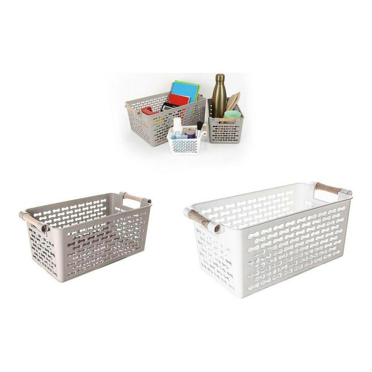 Relaxdays Cesta Plegable Colada, 35 L, Plástico, con Asas, 27,5 x 60,5 x 45 cm, Canasto Ropa