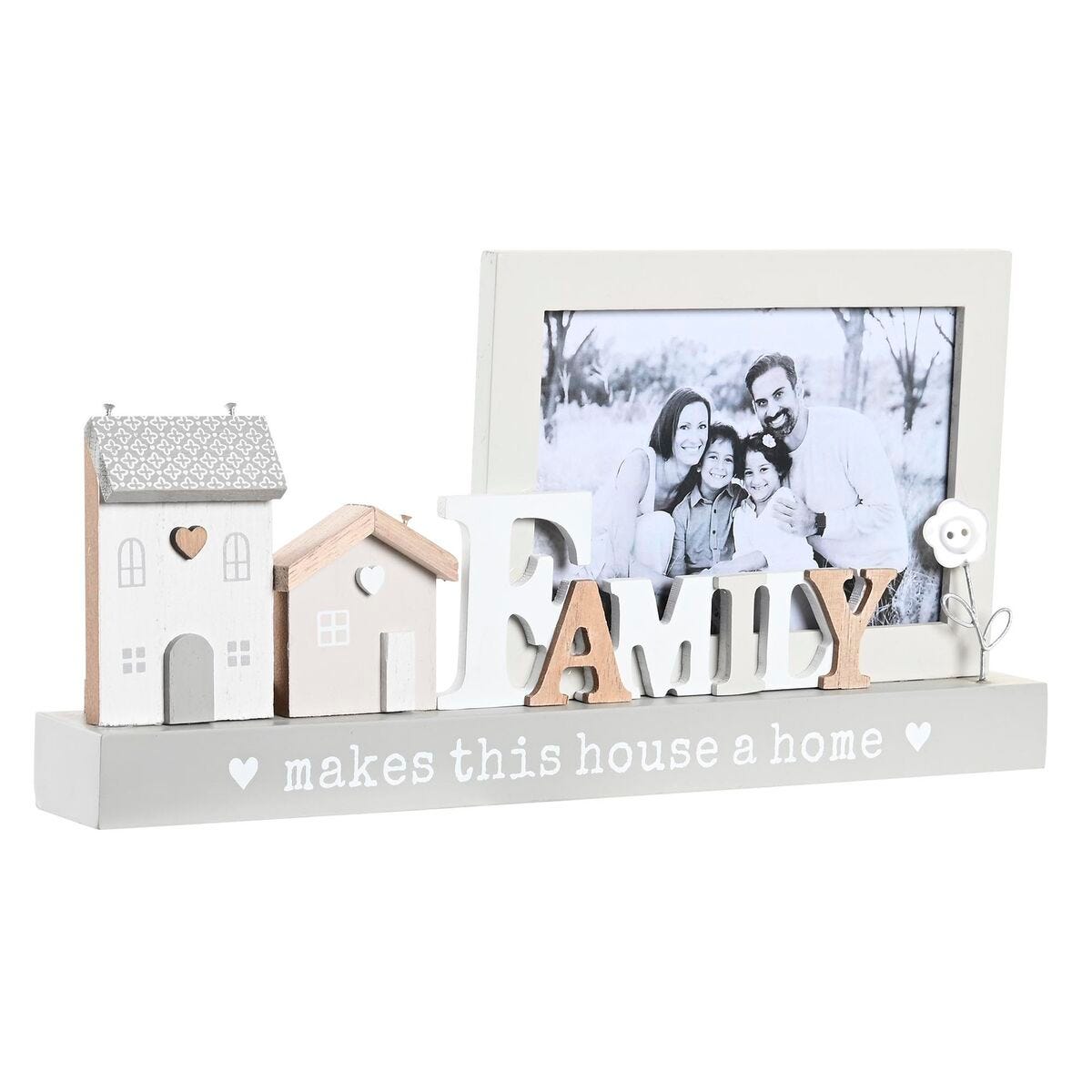 Cornice Portafoto DKD Home Decor Family Bianco Legno MDF (30 x 4 x