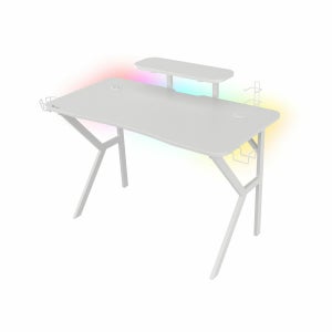 Bureau Gaming Table de jeu coloris graphite avec LED - Longueur 153,5 x  Profondeur 62-68.5 x Hauteur 84.2-97 cm -PEGANE- Achat & prix