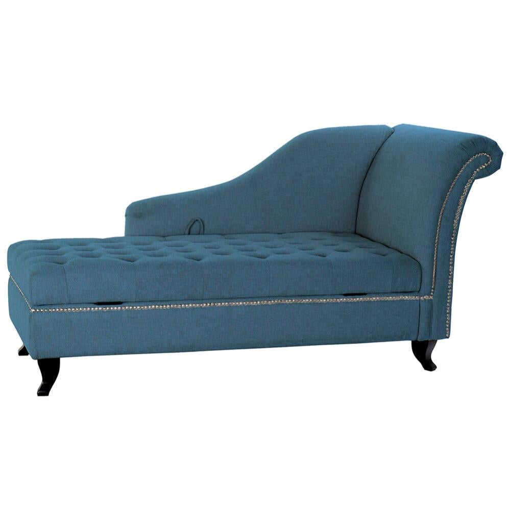 Canapé chaise longue DKD Home Decor Bleu Métal Bois Polyester (165.5 x 69 x 83 cm) Leroy Merlin