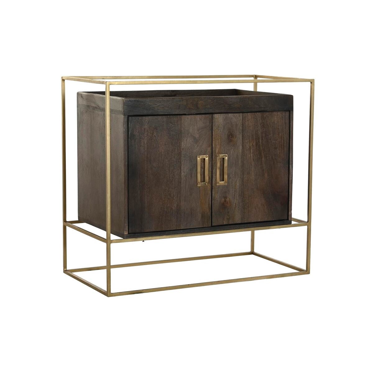 Cómoda dkd home decor metal marrón madera de mango (86 x 43 x 76 cm)