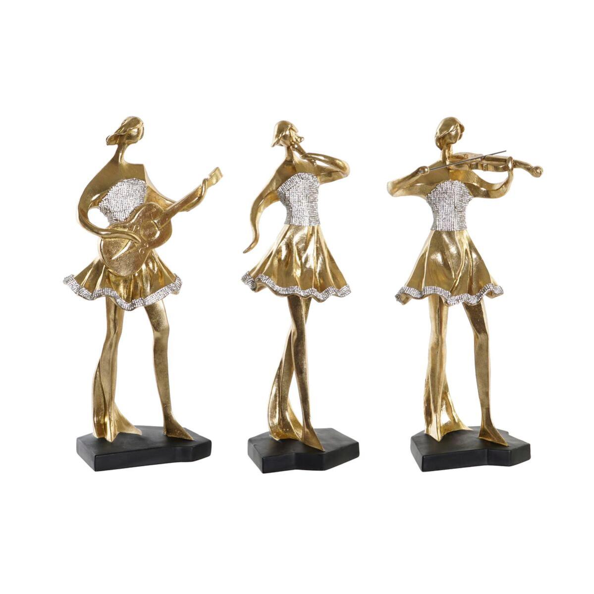 Figurine Décorative DKD Home Decor Musique Ballerine Doré Résine (20 x