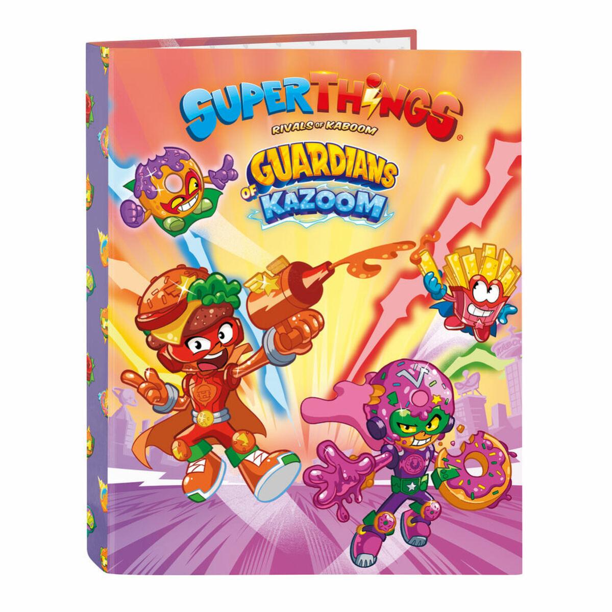 Carpeta de anillas SuperThings Guardians of Kazoom Morado Amarillo A4 ...