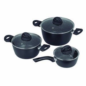 Batteria Pentole Black Infinity Bialetti 8 Pezzi Alluminio Antiaderente  Induzione - Casalinghi Esposito