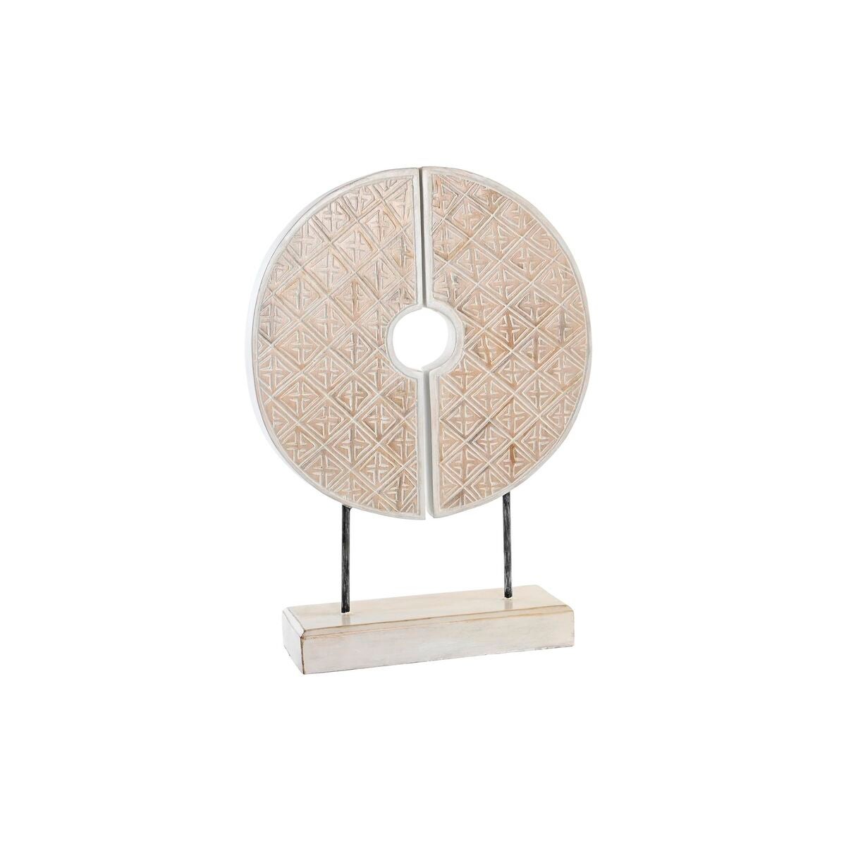 Figura decorativa dkd home decor blanco hierro círculos (41 x 12 x 55 cm)