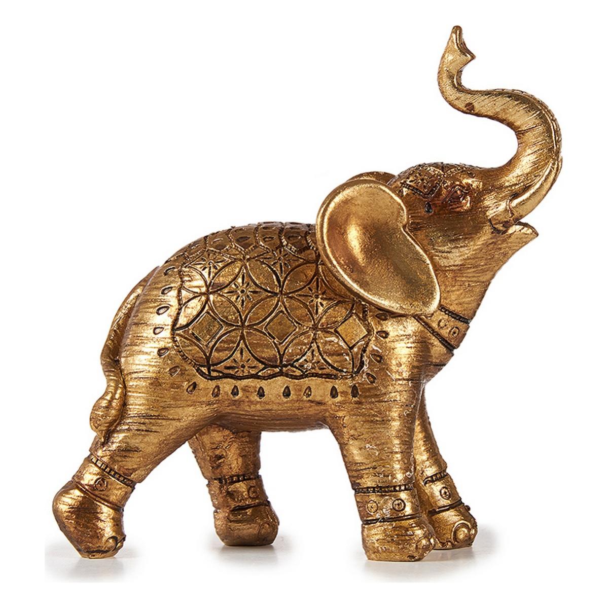 Figurine Décorative Eléphant Doré Résine (14 x 5,5 x 15 cm) Leroy Merlin