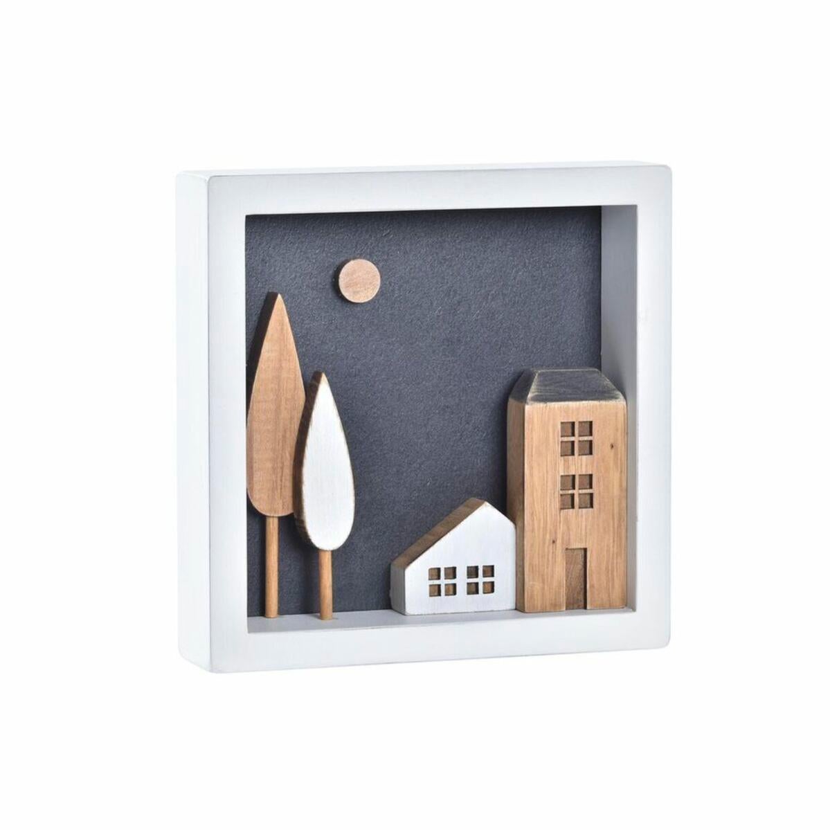 Figurine Décorative DKD Home Decor Bois Blanc Maisons (15 x 3,5 x 15 cm