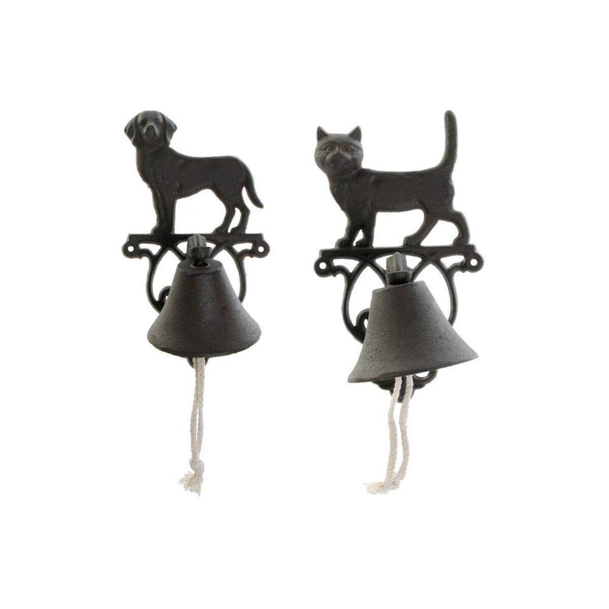 cloche-dkd-home-decor-chien-chat-marron-corde-fonte-14-x-15-x-24-cm