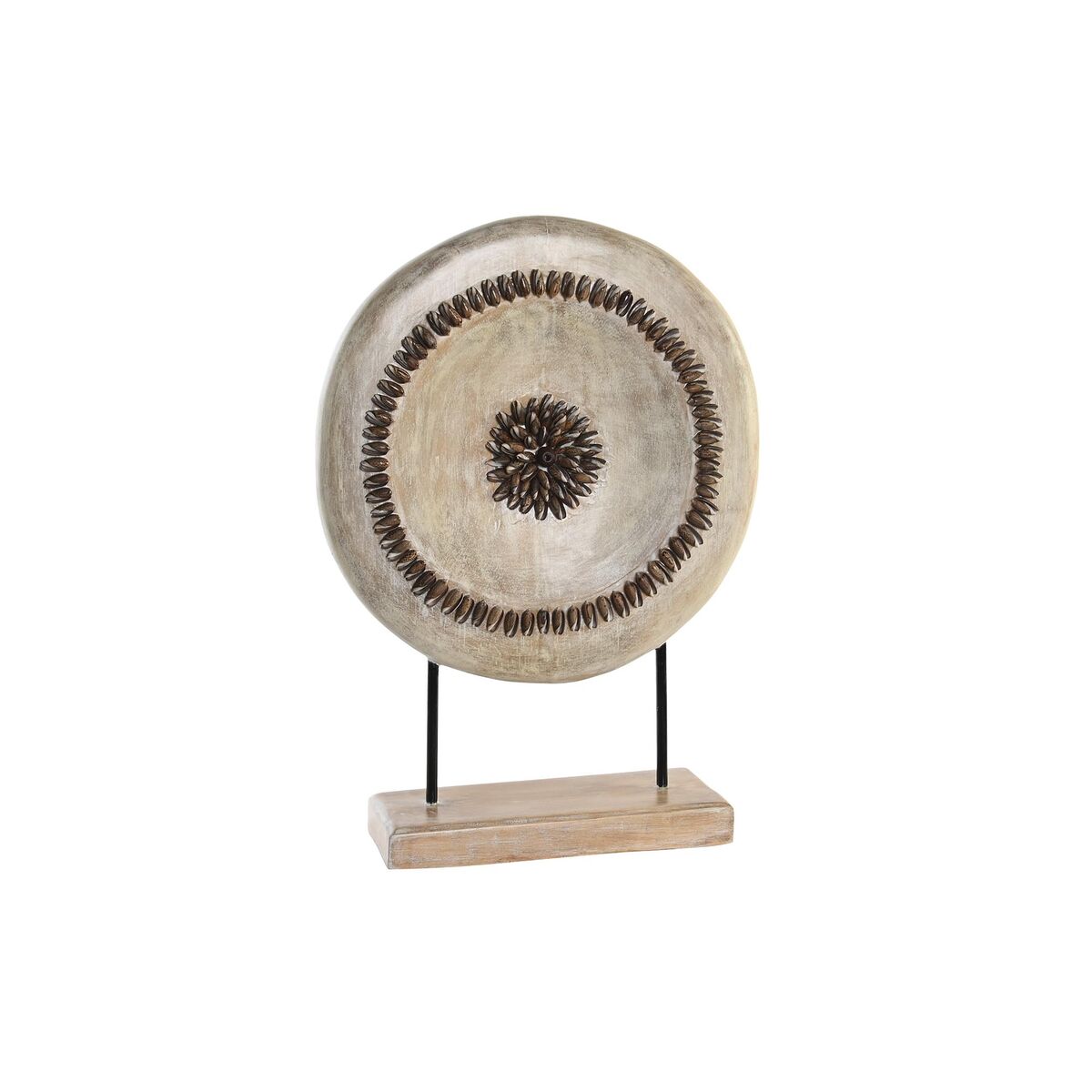 Figura decorativa dkd home decor beige hierro círculos (39 x 12 x 55 cm)