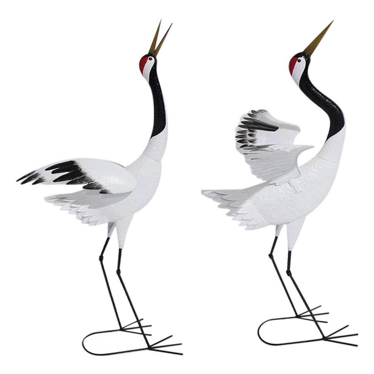 Figura decorativa dkd home decor 55 x 25 x 120 cm garza (2 unidades)