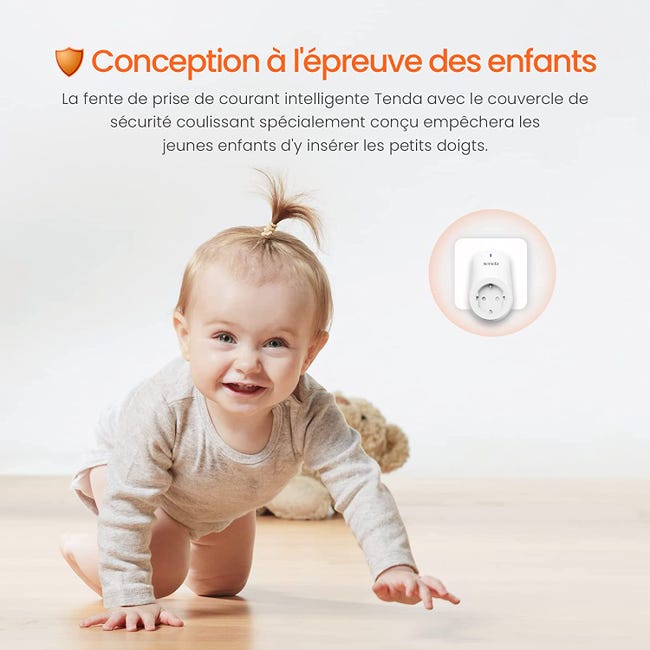 Prise connectée 2.3KW, protection bébé, contrôle à distance, compatible  avec Alexa, prise intelligente, prise wifi. Beli SP3-2